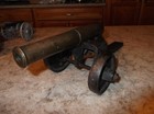 Antique Signal Cannon Heavy Bronze Barrel Steel Undercarriage With Wheels