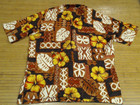 Vtg Penneys Towncraft Retro Bright Color Hawaiian Button Up Cotton Aloha Shirt L