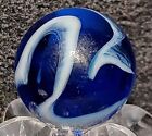 Vintage Peltier Glass  Nlr  cobalt Blue Jewel  Marble  0 63  Mint  Rare Example 