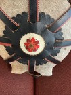 Vintage Horse Hair   Leather Hungarian Folk Art Style Flask Canteen