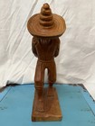 Vintage Hand Carved Wooden Sculpture Man Carrying A Load Mc
