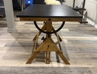 Vintage Cast Iron And Wood Drafting Table desk C 1950 41x32  Rare Adjustable