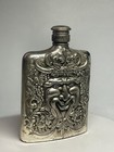 Vintage Godinger Silver Tone Decorative Flask Mask Face   Sealed   Bar Decor