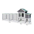 Gray Wooden Chicken Coop Outdoor Hen House With Run waterproof Roof  nesting Box