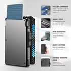 Men Wallet Card Holder Money Clip Rfid Bifold Pop Up Slim Minimalist Wallet