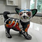 Talavera Chihuahua Statue   Handcrafted Mexican Pottery