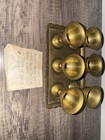 Vintage Set Of 6 Solid Brass 1oz Goblets Etchings India With Brass Tray 