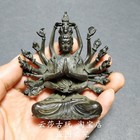   Antique Alloy Thousand Hand Guanyin Buddha Statue Home Desktop Decoration