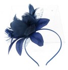 Navy Blue Flower Fascinator Headband Weddings races Prom