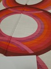 Awesome Rare Vintage Mid Century Retro 70s Pnk Org Red Brn Lrg Ovals Sml Fabric 