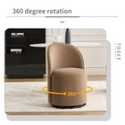 Set Of 1 Velvet Swivel Barrel Chair  Mid Century Round Dining Accent For Bedroom