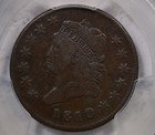 1810 Classic Head Large Cent  Pcgs Vg  10