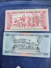Rare Set 1990 Guinea Bissau Unc Notes  50 Pesos  pick-10     100 Pesos  pick-11 