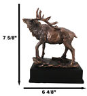 Large Wapiti Bull Elk Deer Rustic Bronze Electroplated Finish Statue With Base