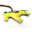 Herm  s Rodeo Bag Charm Mm Agnomirro Yellow Leather Fashion Accesory Horse Travel