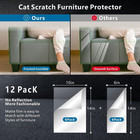 Cat Scratch Furniture Protector 12-pack Clear Self-adhesive Sofa Couch Guards