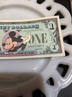 Five Disney Dollars 1987 A  second Series  In Order Plus Tinkerbell Holder