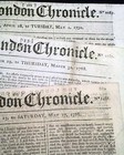 Five 18th Century Pre Revolutionary War British 1758-1773 Old Antique Newspapers