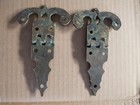 Antique Vintage Hardware Solid Brass Strap Hinges Fancy Ornate Ice Box