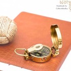 Vintage Military Compass - Nautical Pocket Brass Navigational Instrument   Engra