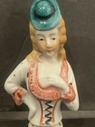Antique 3 5    Victorian Lady Porcelain Pin Cushion Half  Doll Japan   Teapot Lid