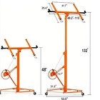 11ft Drywall Lifter 150lbs Panel Lockable Hoist Jack Rolling Caster Construction
