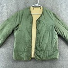Vintage Us Army Jacket Large Green Liner Quilted M65 Cold Weather Coat Nylon 80s
