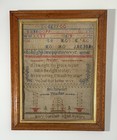 Needlework Sampler Teacher Mrs  Stewart-mary Gardiner 10 Years Old 19th Century
