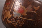 Vintage Japanese Wooden Charcoal Brazier Hibachi Flowers Pattern Tea Ceremony