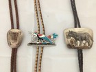Vintage Bolo Tie Lot Of 3 Arrow Head  Burro  Bird 