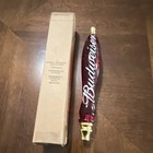 Budweiser Late 90s Clear Contemporary Beer Tap Handle W  Box 12 Inches Tall
