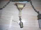 Cool Vtg Chain Antique Brass Mission Art Crafts Pendant Chandelier Light Fixture
