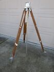 Vintage Industrial Kern Wooden Surveryor s Theolodite Adjustable Tripod W Head