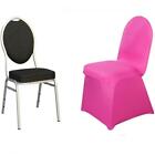 10 Fuchsia Spandex Fitted Banquet Chair Covers Wedding Reception Decorations