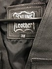 Men   s Black Leather Motorcycle Type Vest Size 38