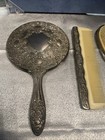 Vintage Silver Plated Vanity Set  Mirror Comb   Brush Floraldesigndarrenransdell
