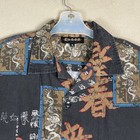 Taboo Shirt Mens Xl Black Asian Design Oversized Short Sleeve Vintage Button Up