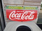 Vintage Large Coca Cola Porcelain Sign Rare Coke Large In Very Good Condition
