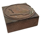 Vintage Antique Copper Wood Squirrel Tree Trunk Printing Press Block Plate