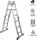 330lb 12 5ft Multi Purpose Aluminum Extension 7 In 1 Folding Step Ladder