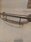 White 18  Shower Grab Bar W storage Shelf