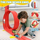 Wdmiya 17ft Flexible Race Track For Hot Wheels   Diecast Cars Kids Double Track