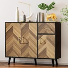35  Storage Cabinet Credenza Sideboard Buffet Cabinet With 3 Doors Free Standing