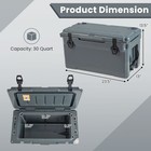 30 Qt Rotomolded Cooler Portable Ice Chest Ice Retention For 5-7 Days