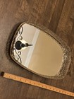 Vintage Oval Dresser Vanity Mirror Perfume Tray Gold Gilt Filigree