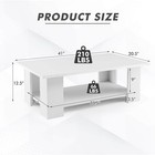 Coffee Table 2-tier Modern Center Cocktail Table W storage Shelf For Living Room