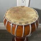 Vintage Wooden Djembe Hand Drum With Natural Skin Head And Rope Tuning 