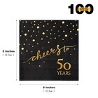 100 Pack Of Birthday Napkins  Cheers To 50 Cocktail Party Napkins - 5x5 50th