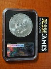 2017 W Burnished Silver Eagle Ngc Ms70 First Releases Foil Label Black Core