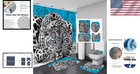 Complete Bathroom Accessories Set - Teal Rose